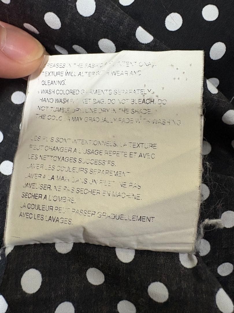 コムデギャルソン　ドット柄長袖シャツ