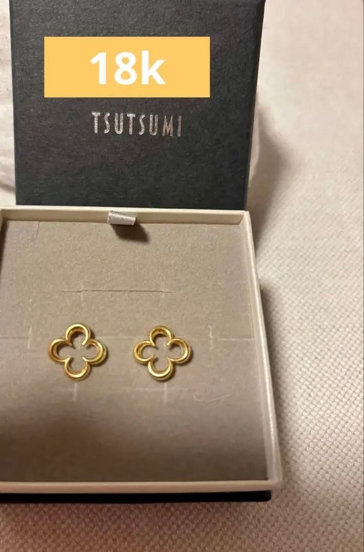 TSUTSUMI 花モチーフピアス K18ピアス