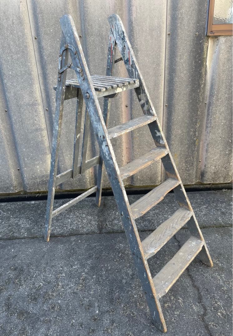 ビンテージ/イギリス/英国製/木製/大型/ラダー/脚立/ディスプレイ/店舗什器②