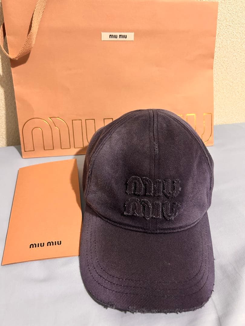 正規 完売品 Lサイズ miumiu デニム ベイスボールキャップ 美品
