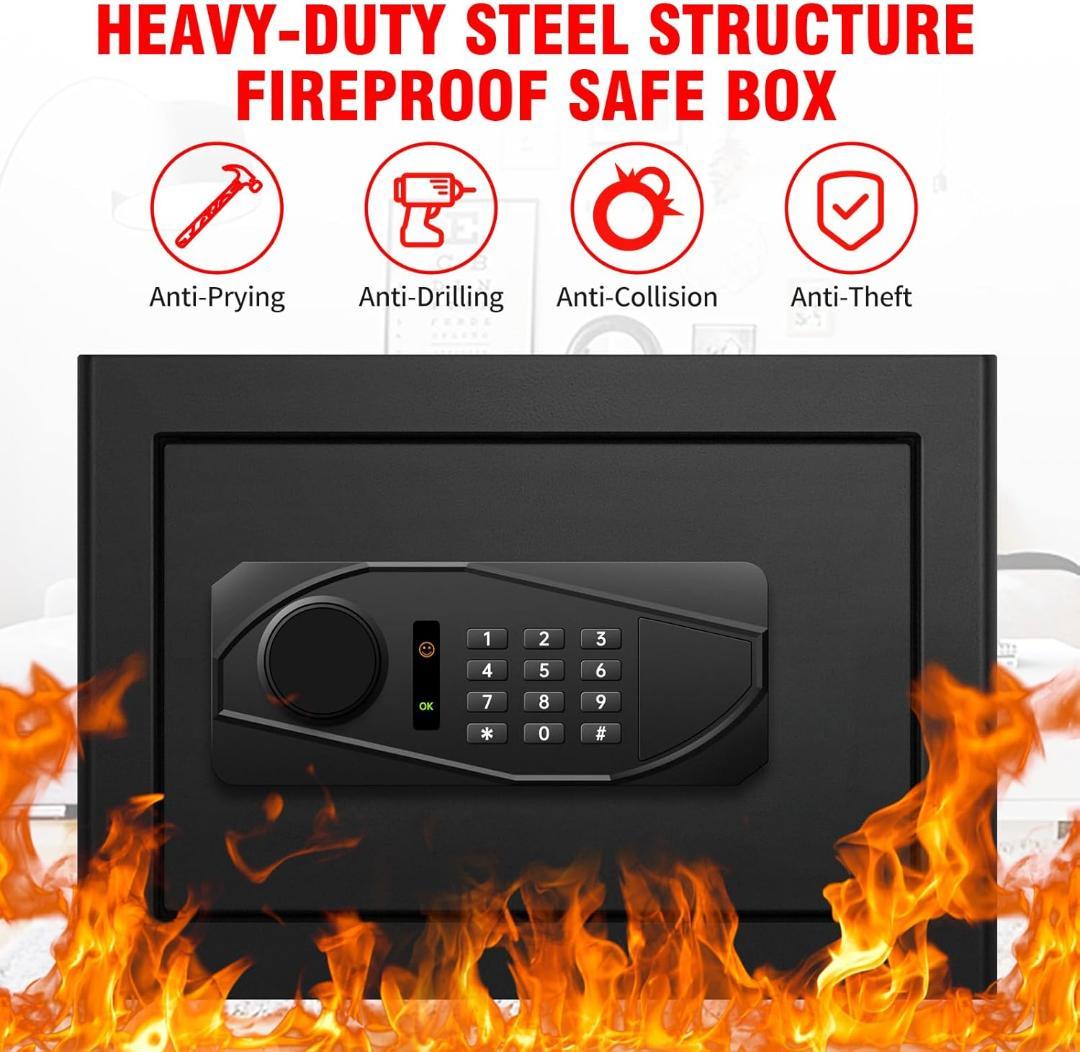 金庫 小型　耐火 耐水　小型金庫 FB25G-ブラック