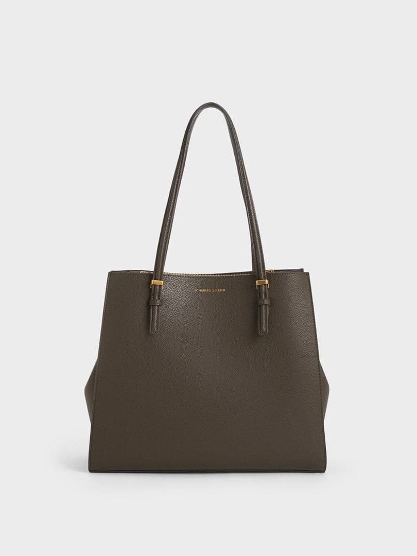 CHARLES & KEITHサンサ クラシックダブルハンドルトートバッグ