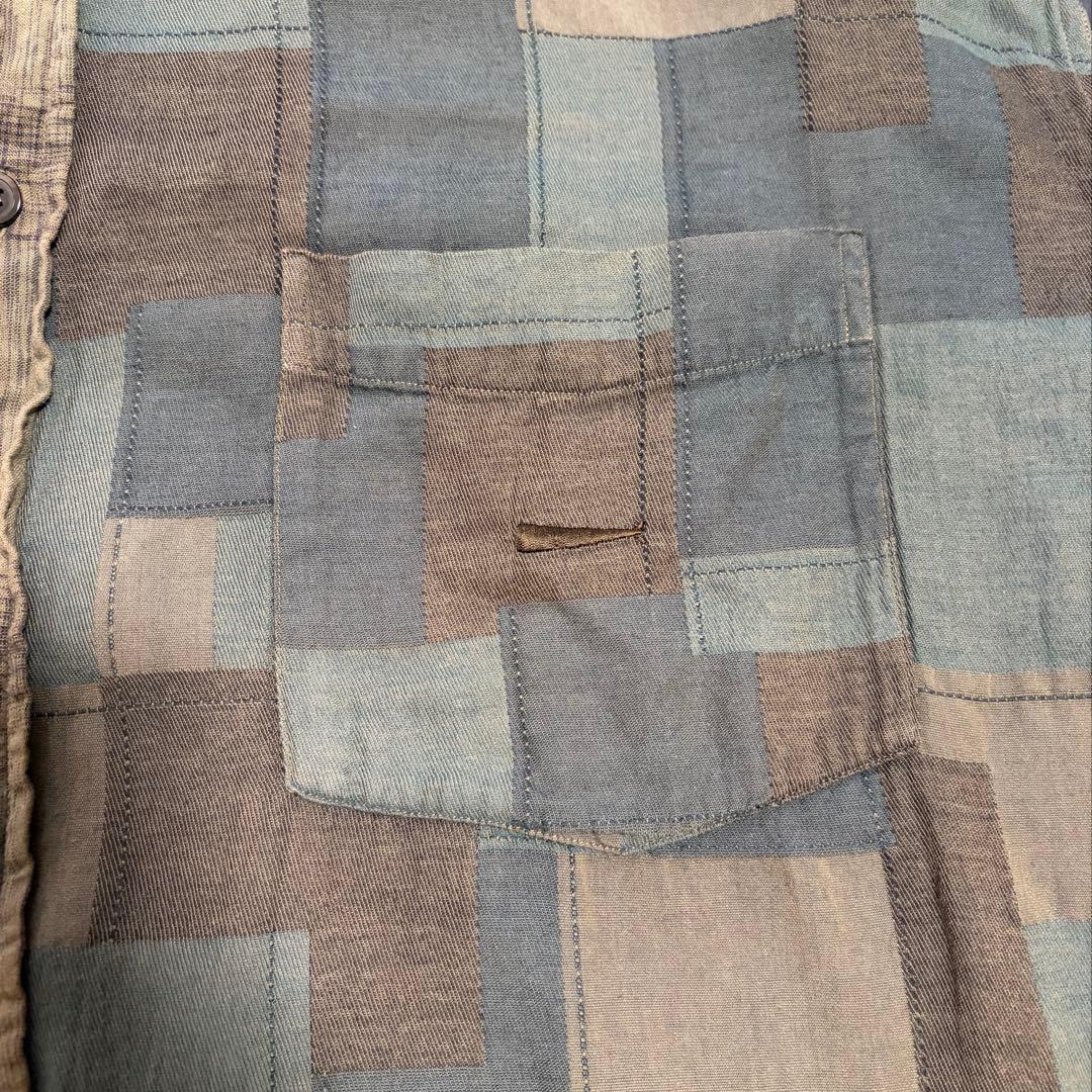 DESCENDANT パッチワーク　アシンメトリー　シャツ