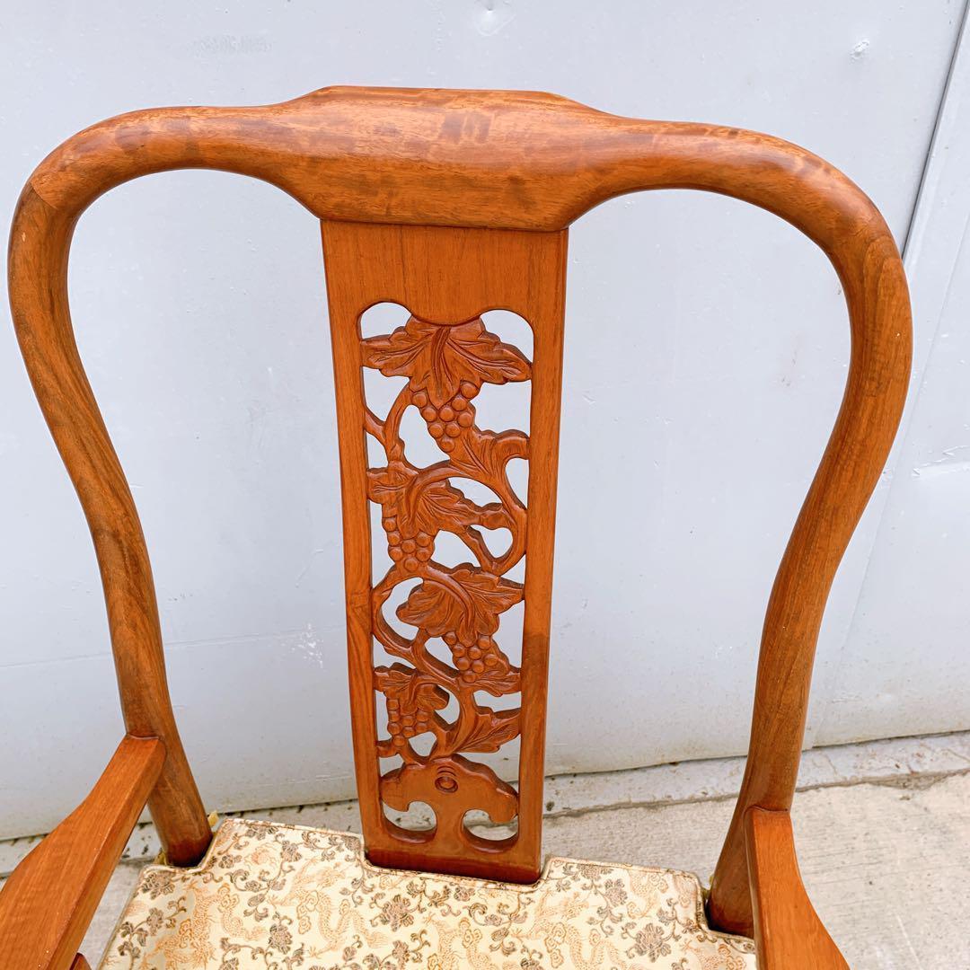 【稀少品】中国家具 ダイニング アームチェア 唐木家具 李朝家具 花梨