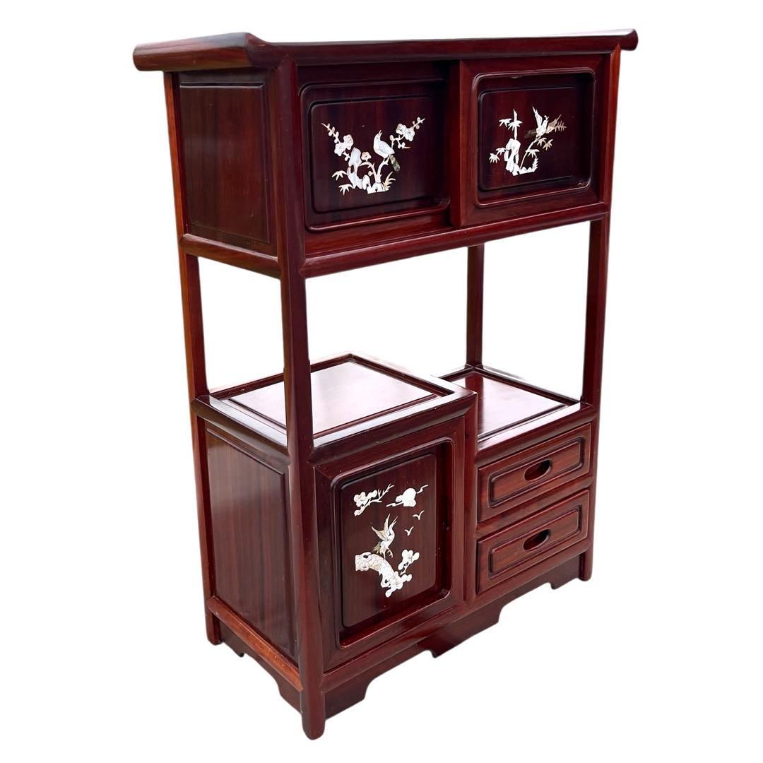 e*c様 茶箪笥　花梨　螺鈿細工　飾り棚　違い棚