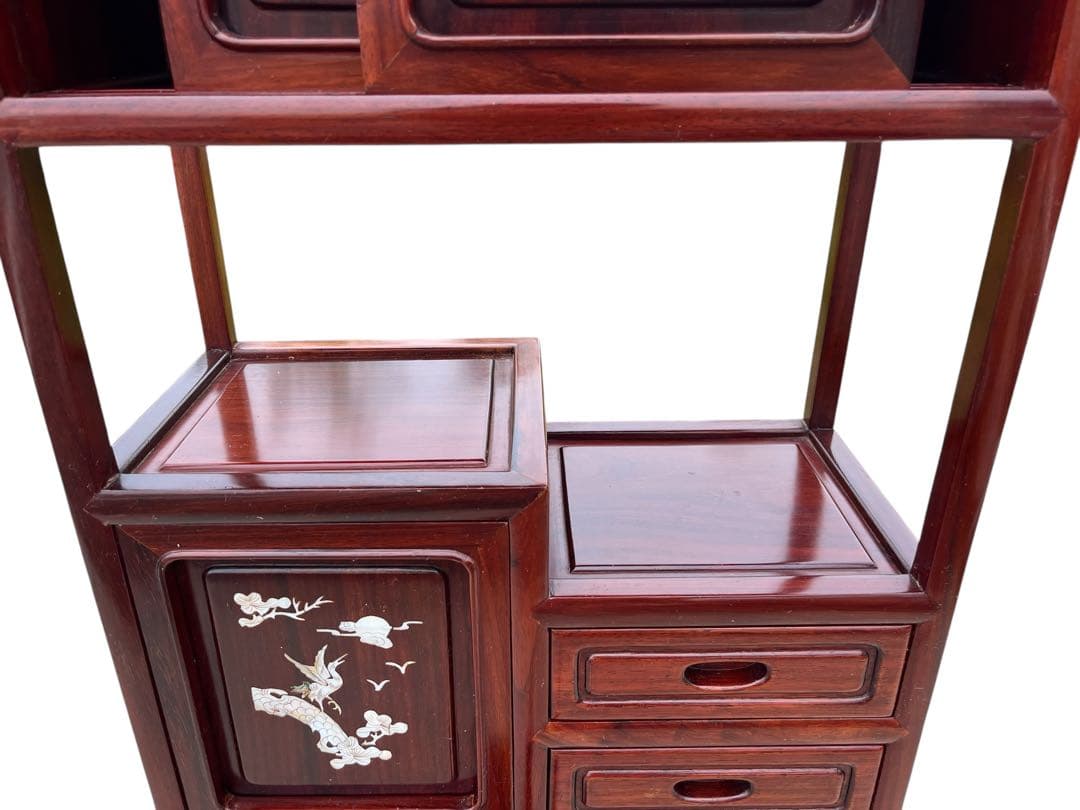 e*c様 茶箪笥　花梨　螺鈿細工　飾り棚　違い棚