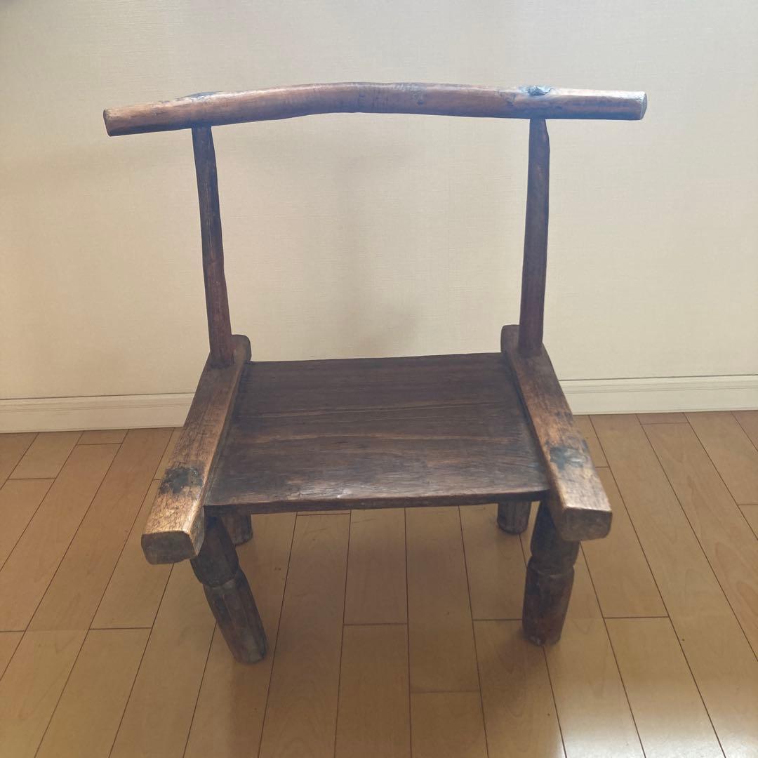 ［アンティーク］アフリカの木製椅子　1脚