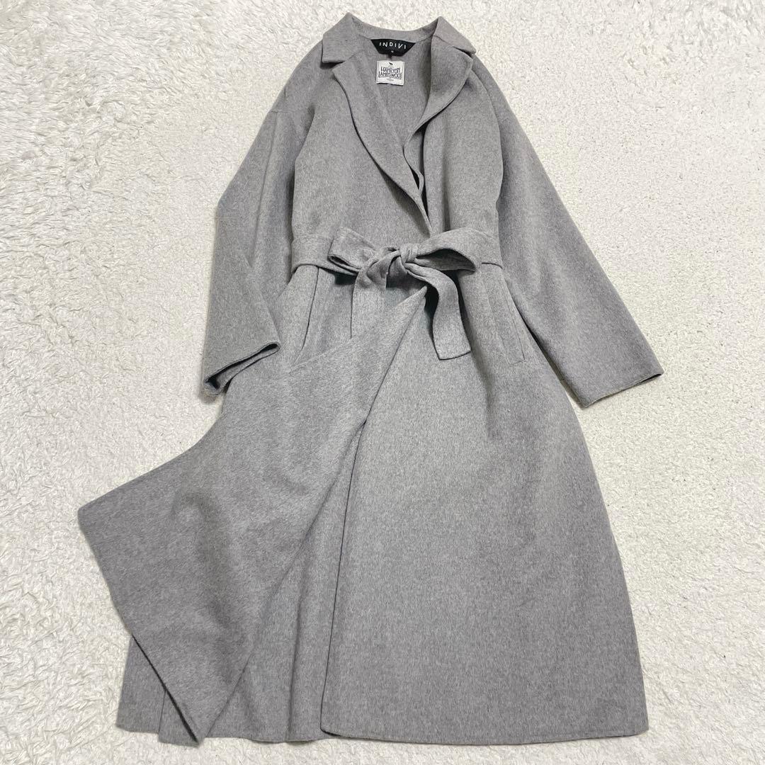 美品　INDIVI インディヴィ　ハミルトンウールリバーコート　グレー　12
