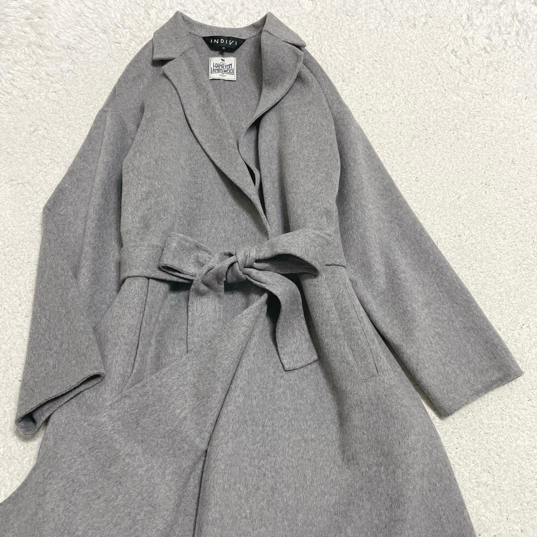 美品　INDIVI インディヴィ　ハミルトンウールリバーコート　グレー　12