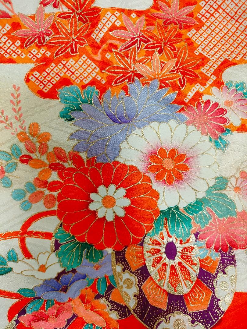 七五三 三歳 女の子 被布セット 正絹 着物フルセット 髪飾り・草履・巾着付き✨