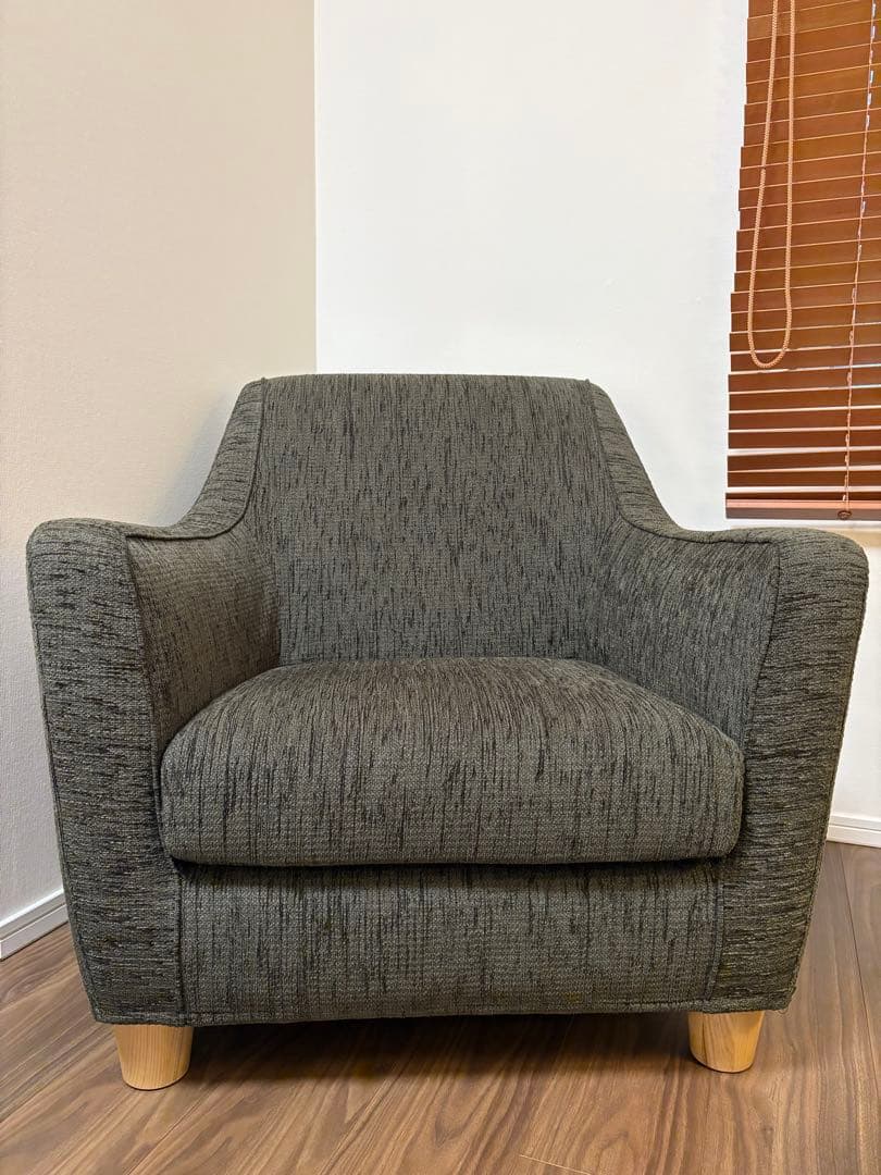 ダークグリーンの1掛けソファ(美品)