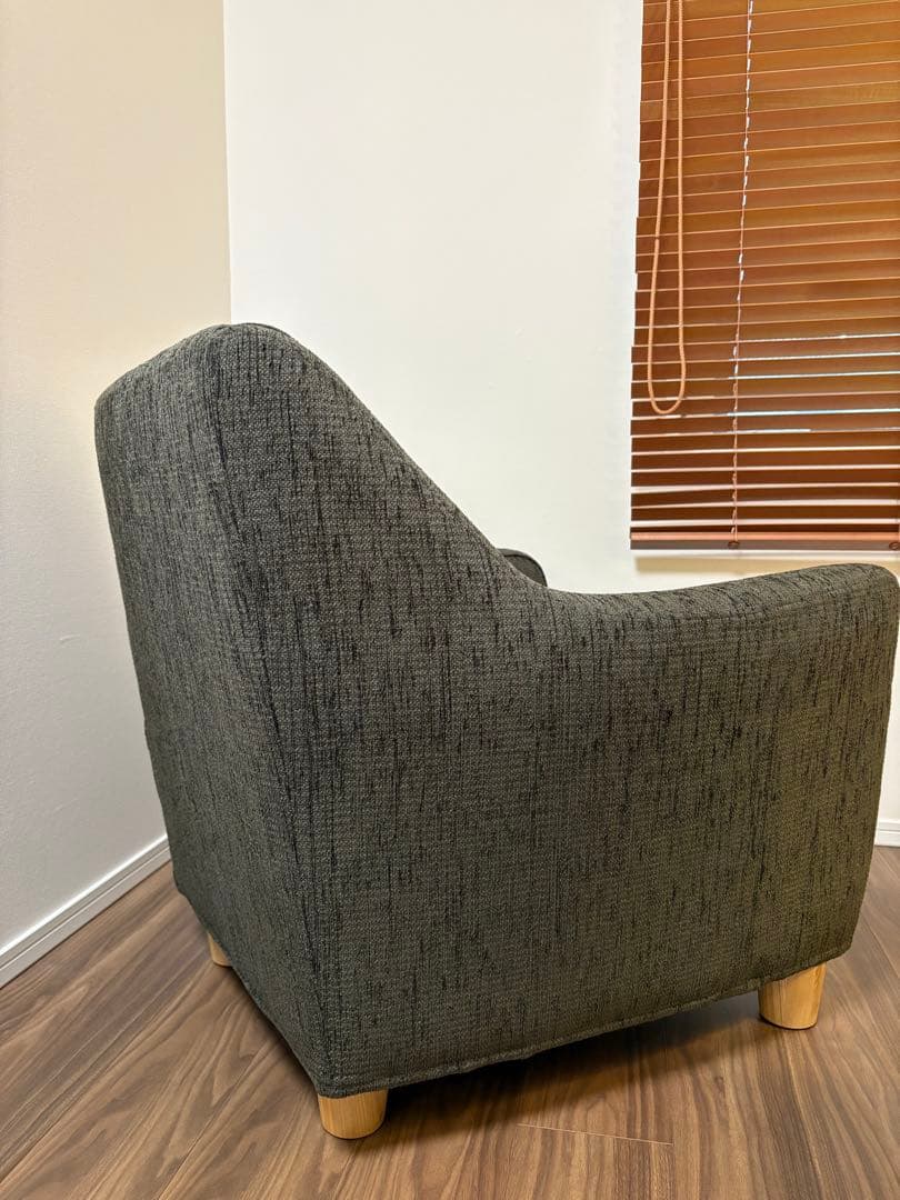 ダークグリーンの1掛けソファ(美品)