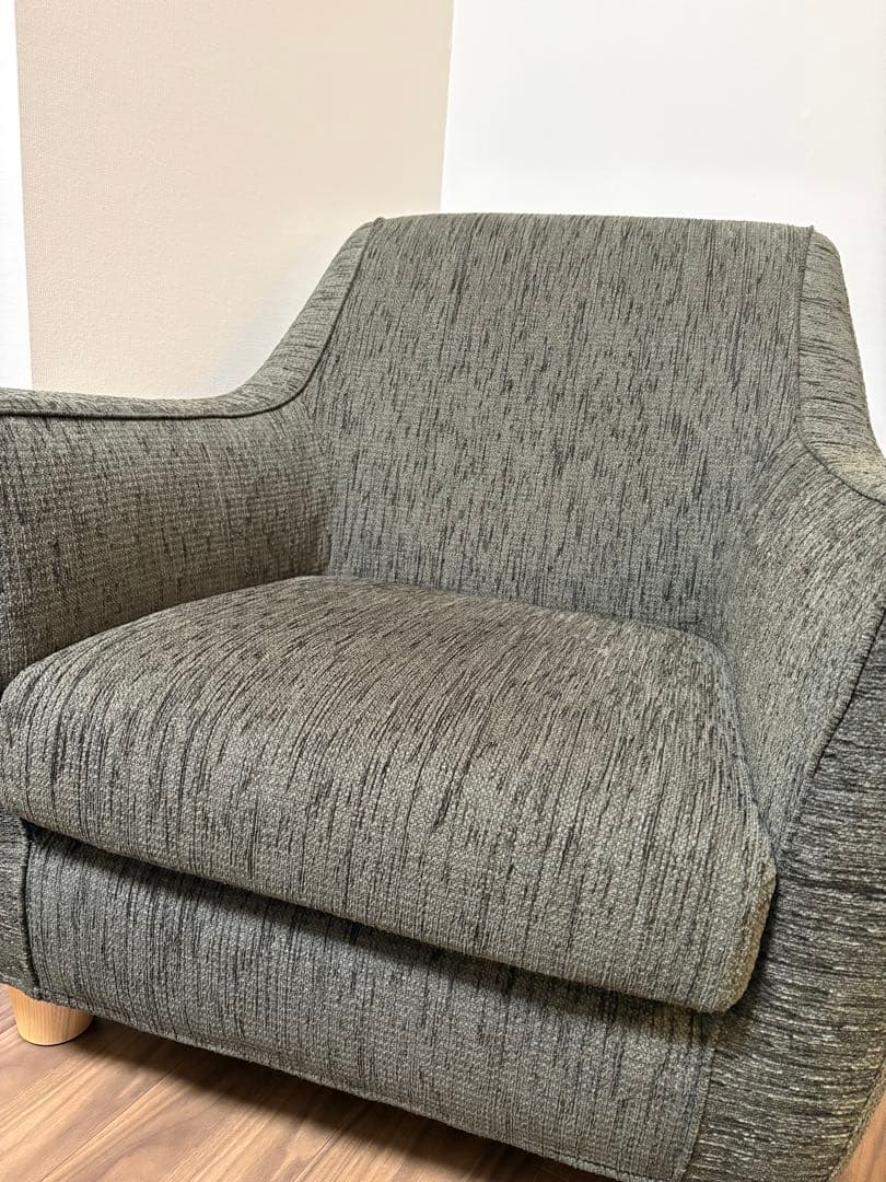 ダークグリーンの1掛けソファ(美品)