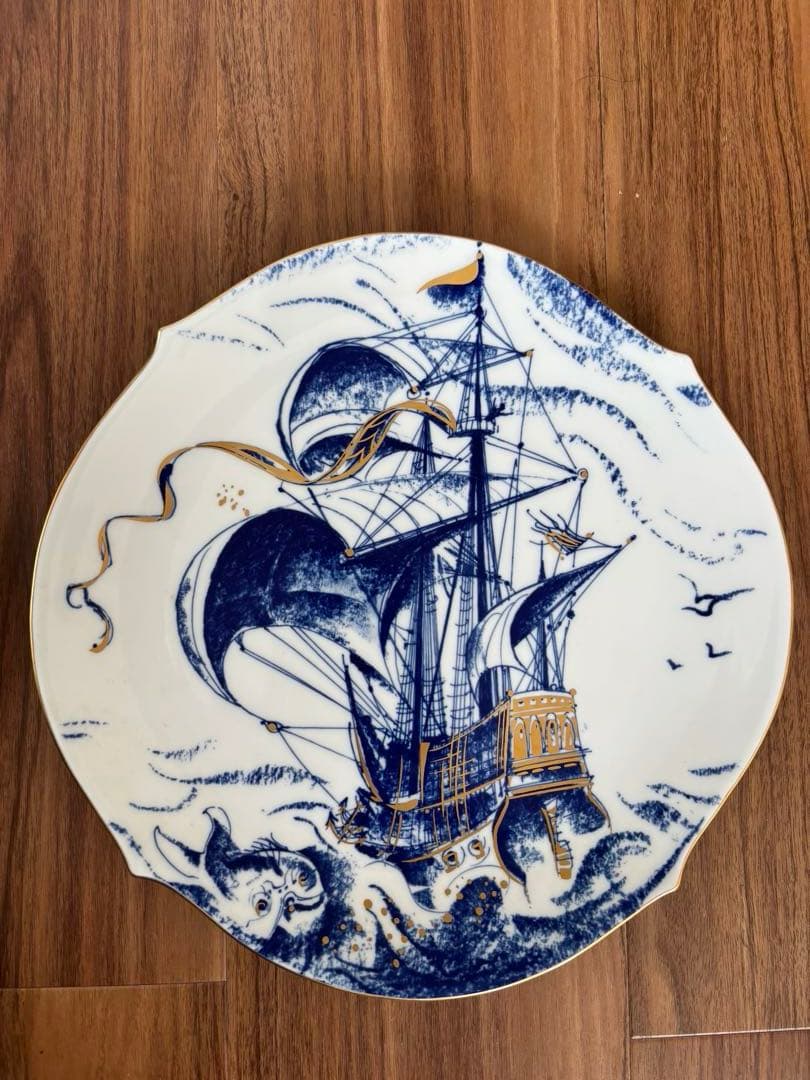 【美品】マイセン　イヤープレート　1999年　スペイン船ガレオーネ