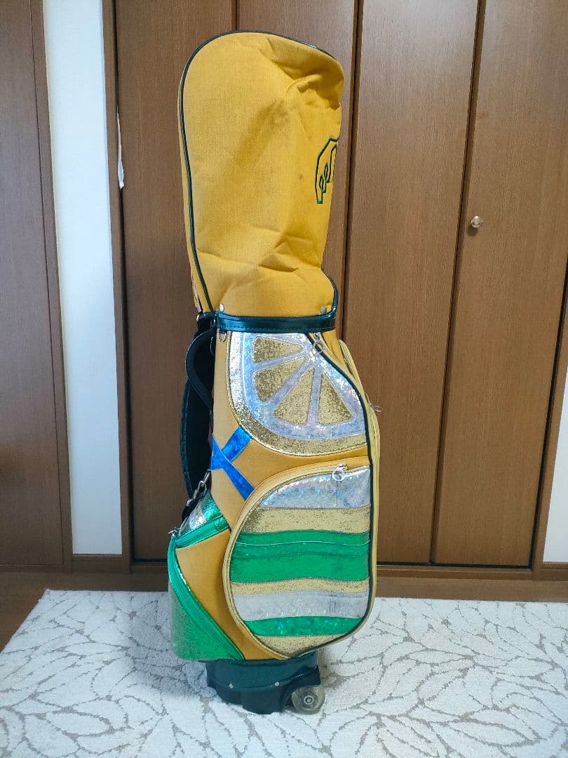 キャディーバッグ ミエコウエサコのnoisy×2 レモン柄キャイエロー/グリーン