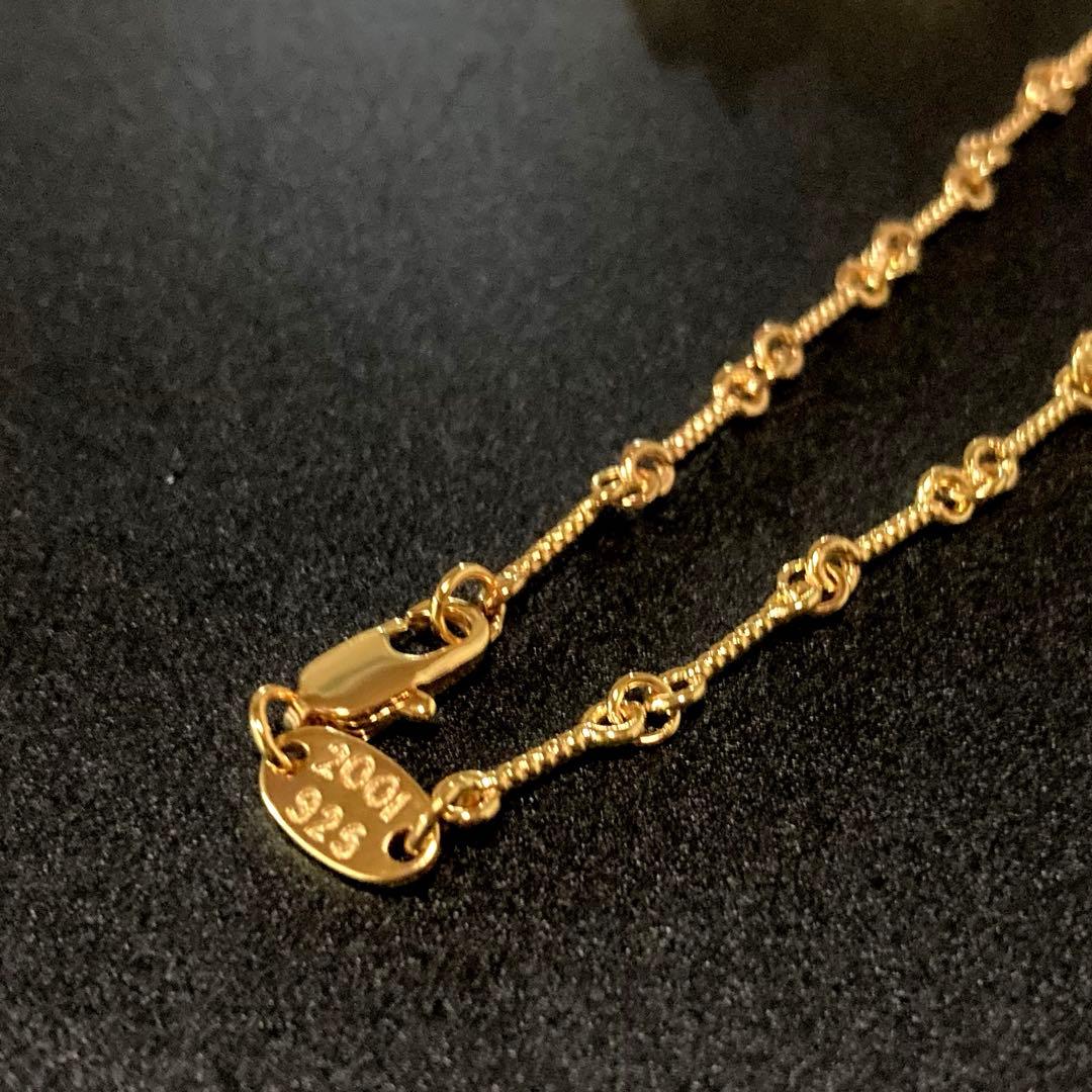 22k ダイヤクロス　ハートボール　ロゴ　ツイストチェーン　ネックレス　60㎝