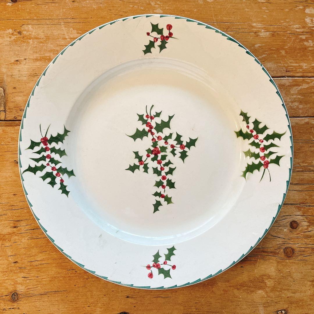 クリスマス　柊のサービスプレート