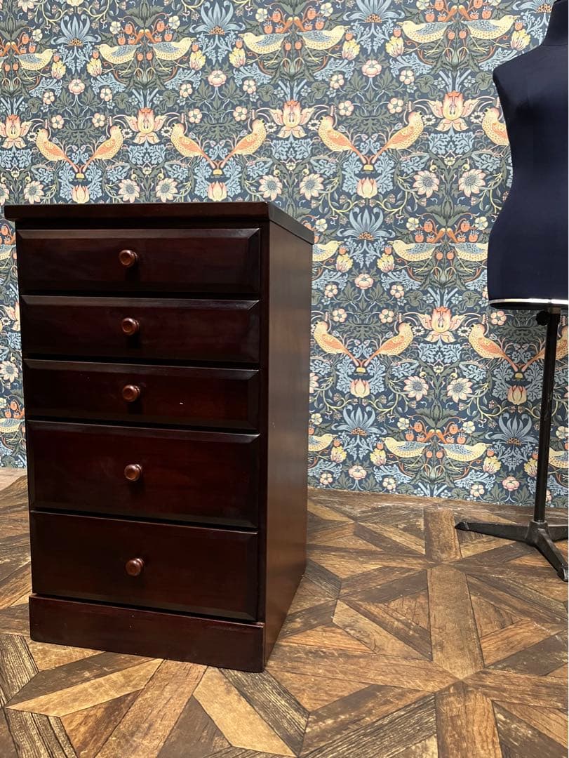 5段 チェスト インテリア 昭和レトロ 木製 アンティーク