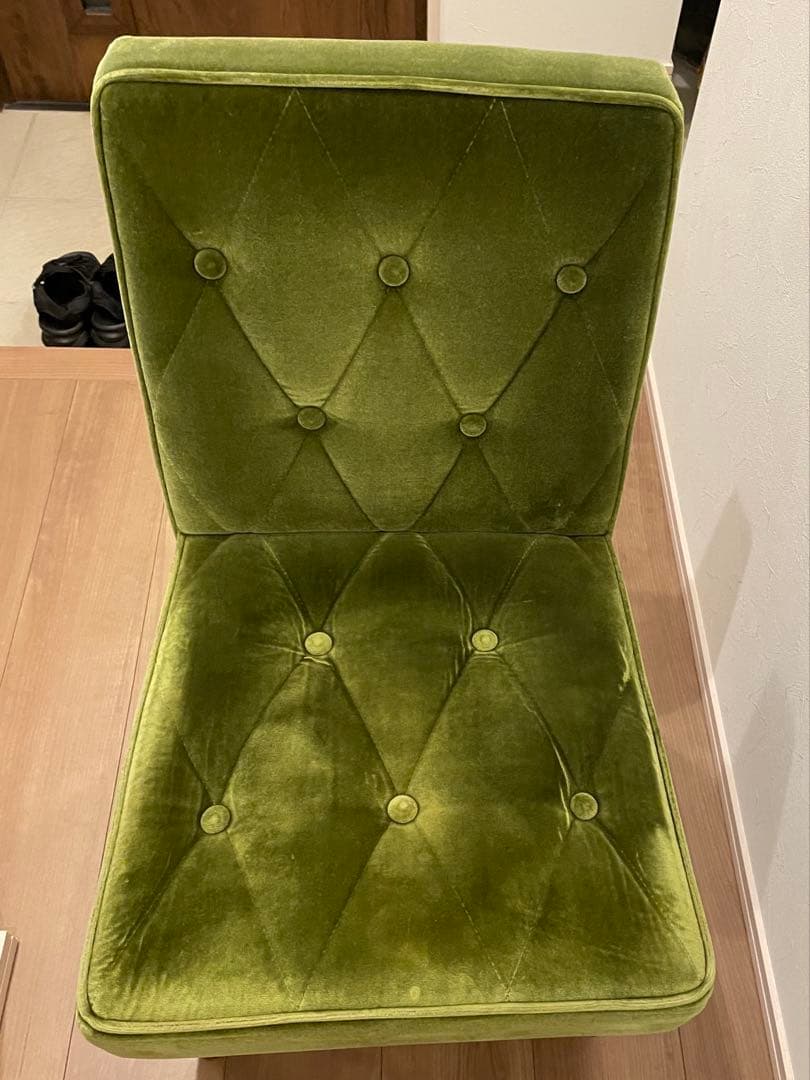 カリモク60 カフェチェアー モケットグリーン