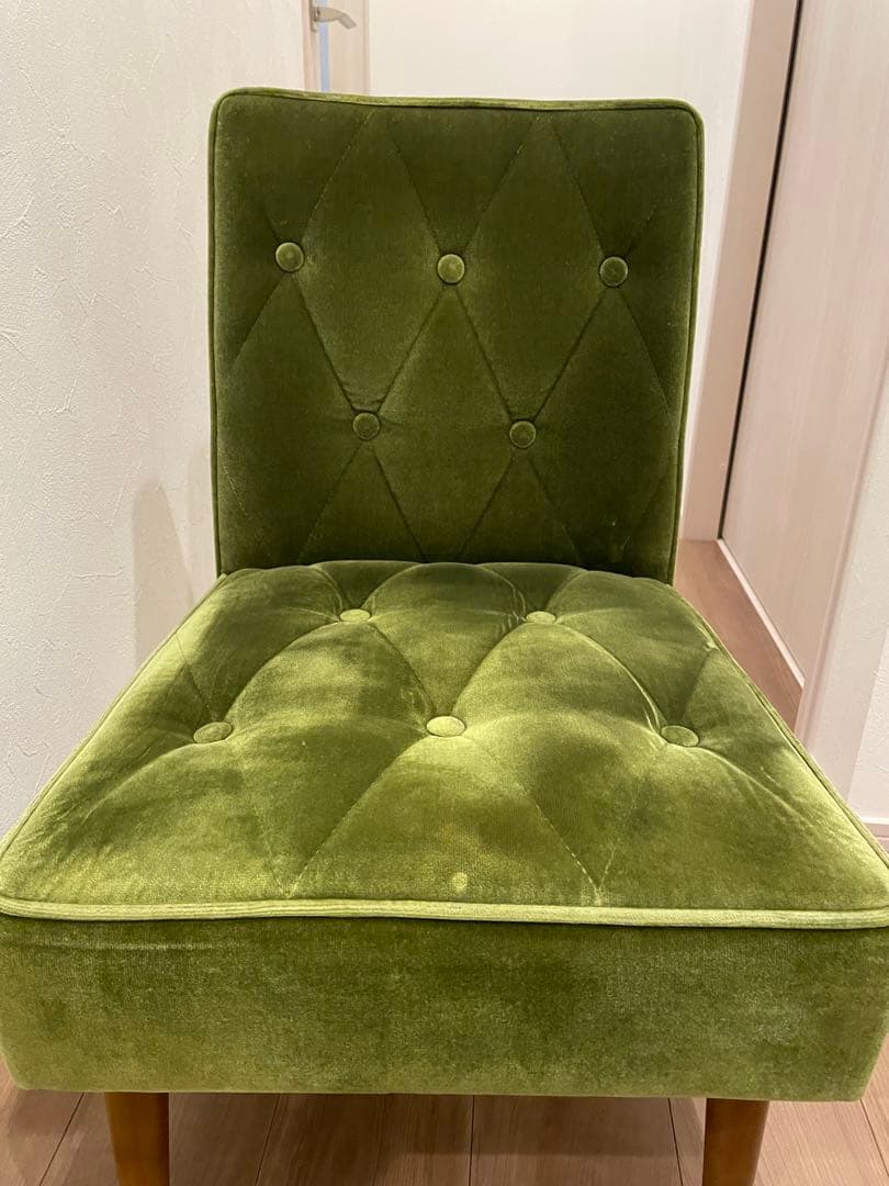 カリモク60 カフェチェアー モケットグリーン