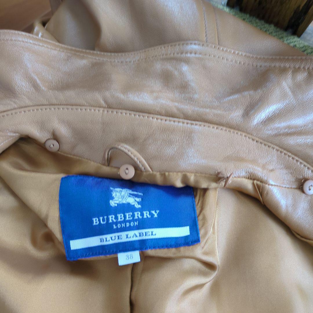 美品 バーバリー BURBERRY ラムレザー チェスターコート 軽量