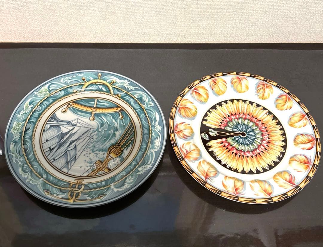 【未使用極美品】希少♪ HERMES エルメス パッチワーク プレート 2枚