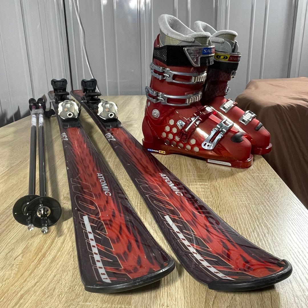 ATOMIC162cm SALOMON26/26.5cm スキーセット