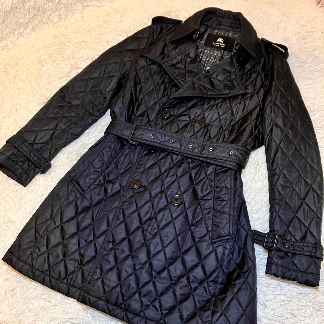 美品 バーバリーブラックレーベル キルティングトレンチコート ノバチェック L