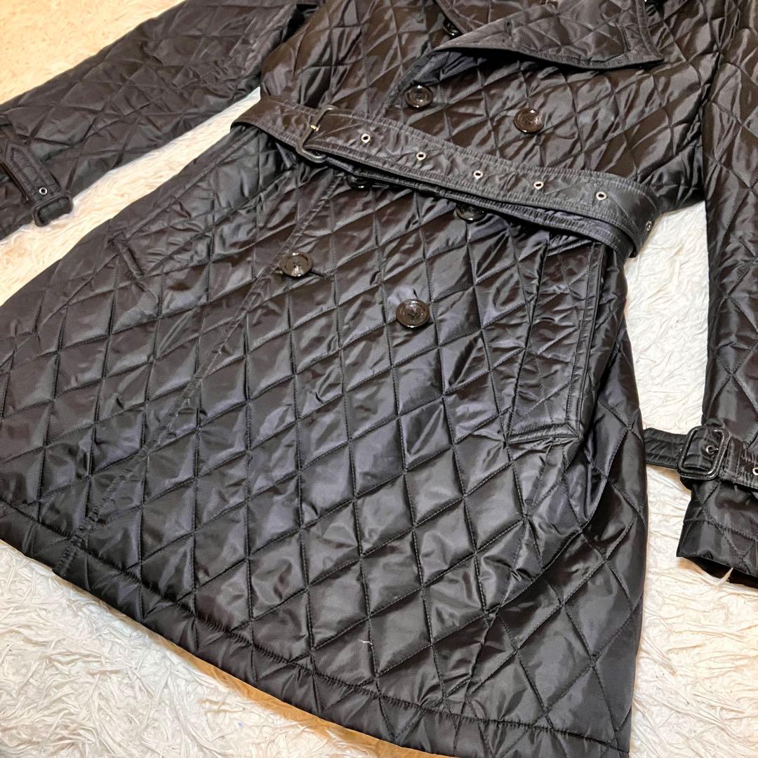 美品 バーバリーブラックレーベル キルティングトレンチコート ノバチェック L
