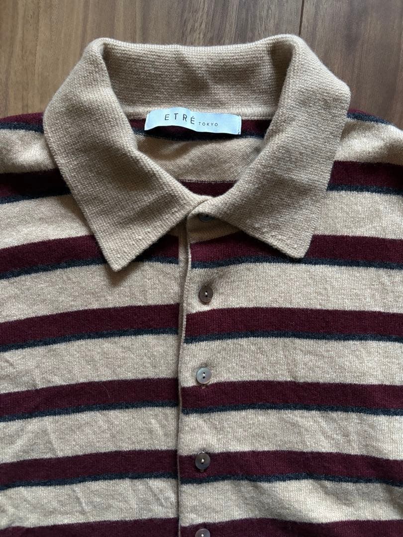 ETRE TOKYO マルチボーダーニットポロ