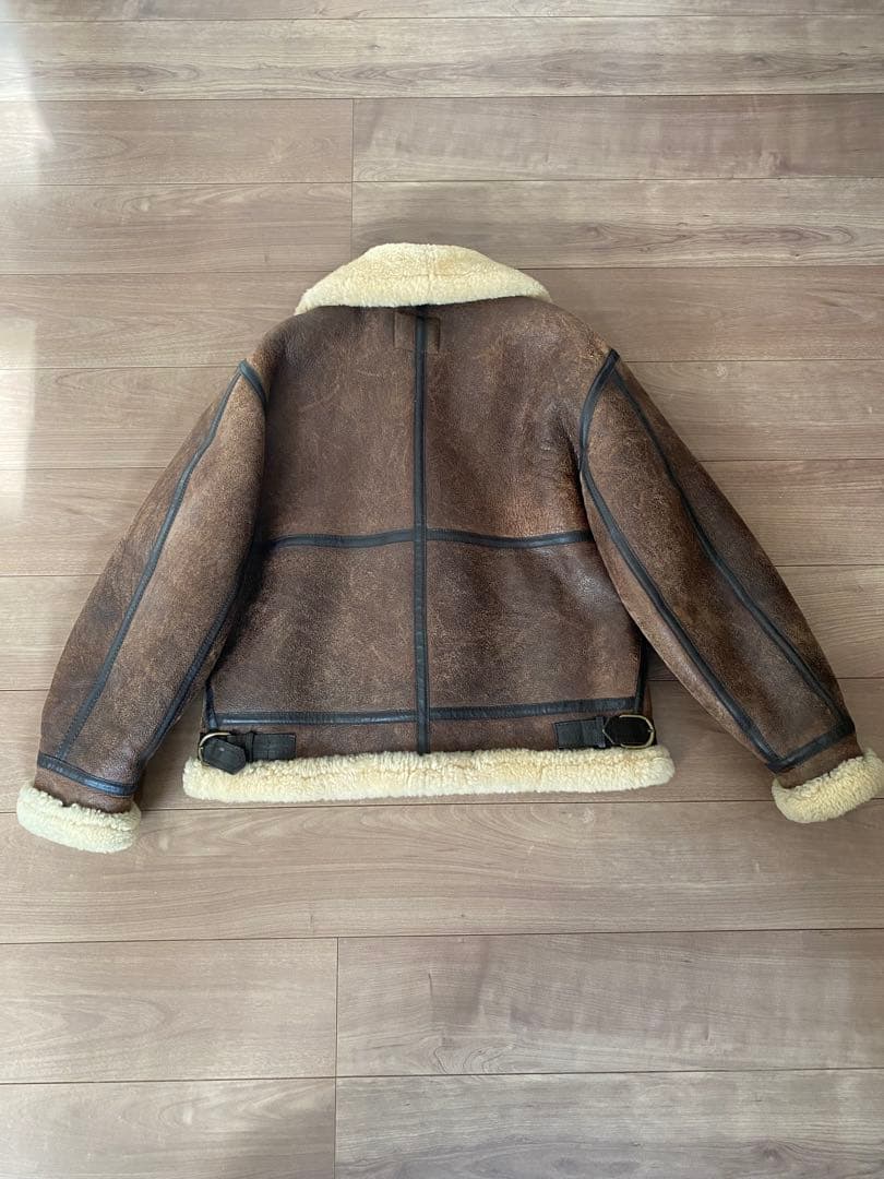 ドッグファイト B-3 ムートン フライトジャケット M 茶 羊革