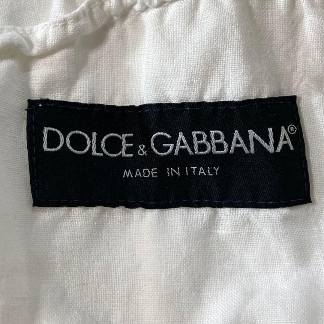 ドルチェ&ガッパーナ リネン100% ブルゾン ジャケット ホワイト 48(L)