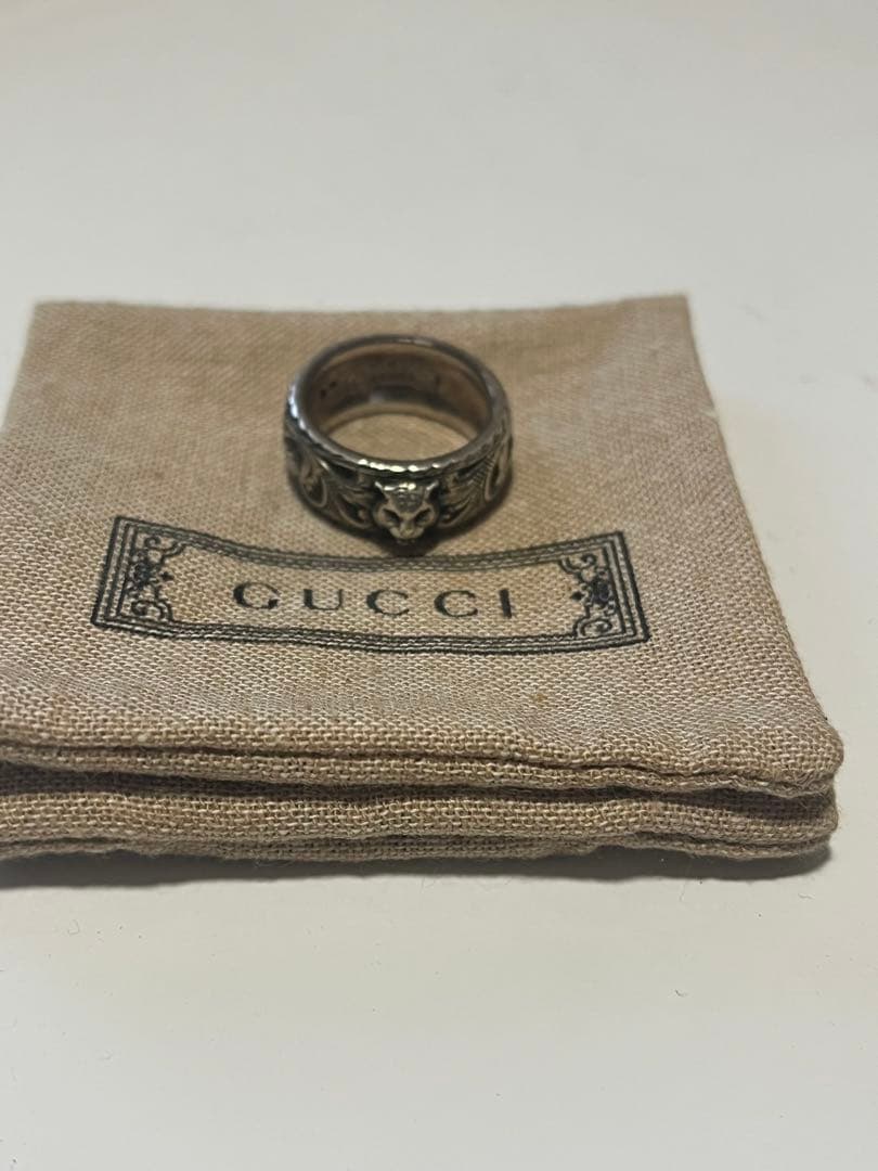 GUCCI シルバーリング 18号　保存袋付き