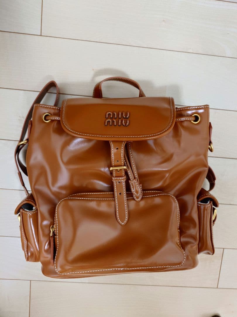 x*様 miu miu風　リュック/バッグパック　ブラウン