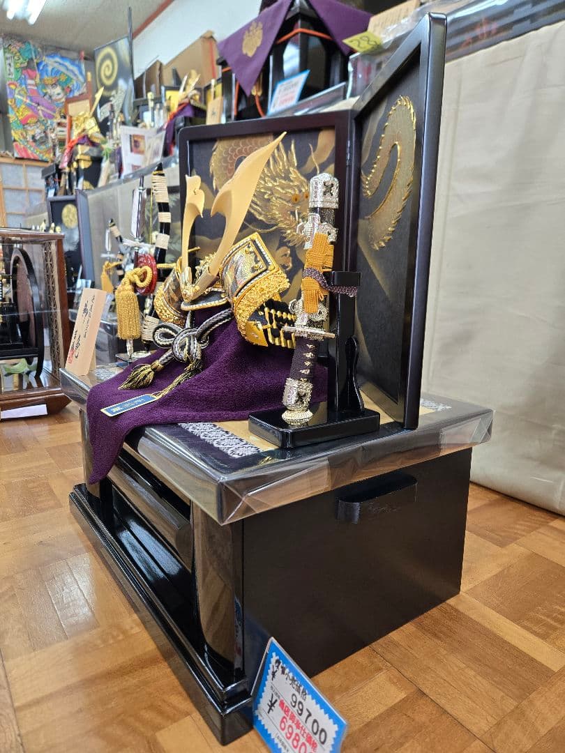 【展示品限り】五月人形　兜　くわ型　収納飾り　五月人形　閉店セール　S6