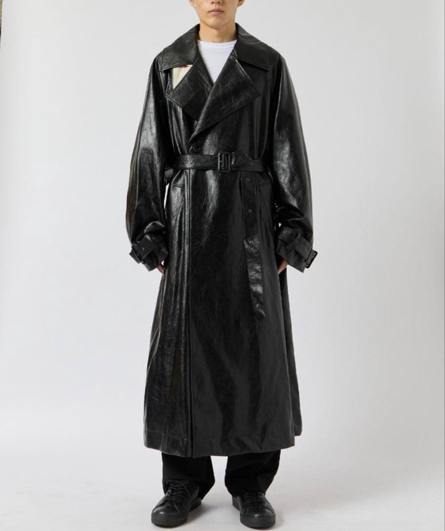 SHINYAKOZUKA TRENCH　PUレザートレンチコート