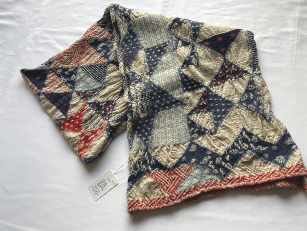 新品未使用　Kapital縮絨ウール HAPPY藍裂マフラー