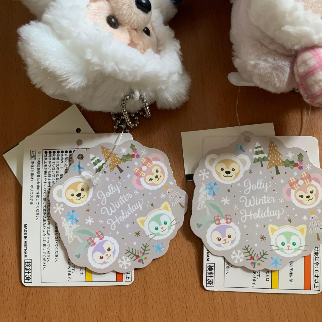 ウィンターホリデー　ぬいぐるみバッジ　ダッフィー シェリーメイ　タグ付き　値札付