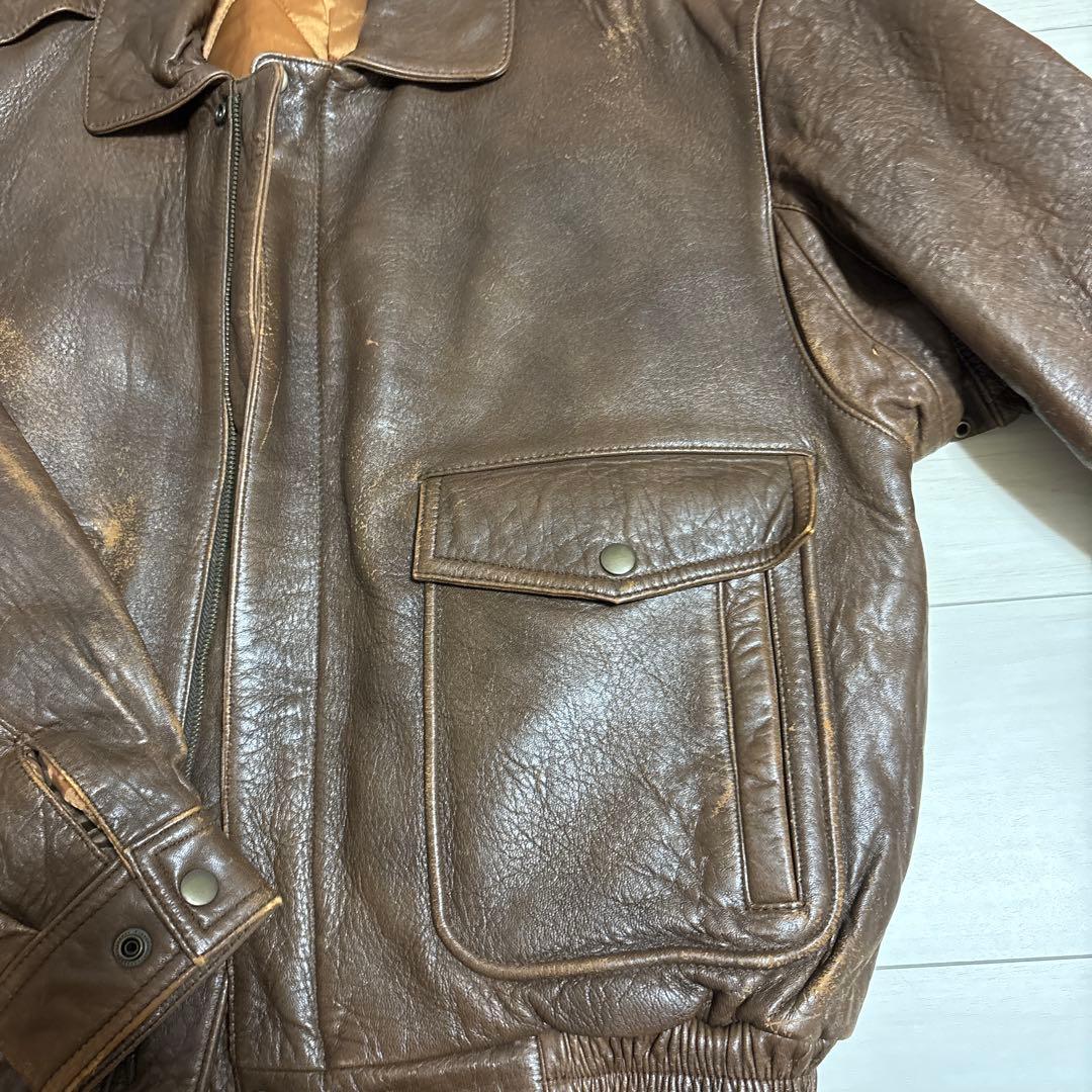 【早い者勝ち】ブラウンレザー MA-1ジャケット Mサイズ
