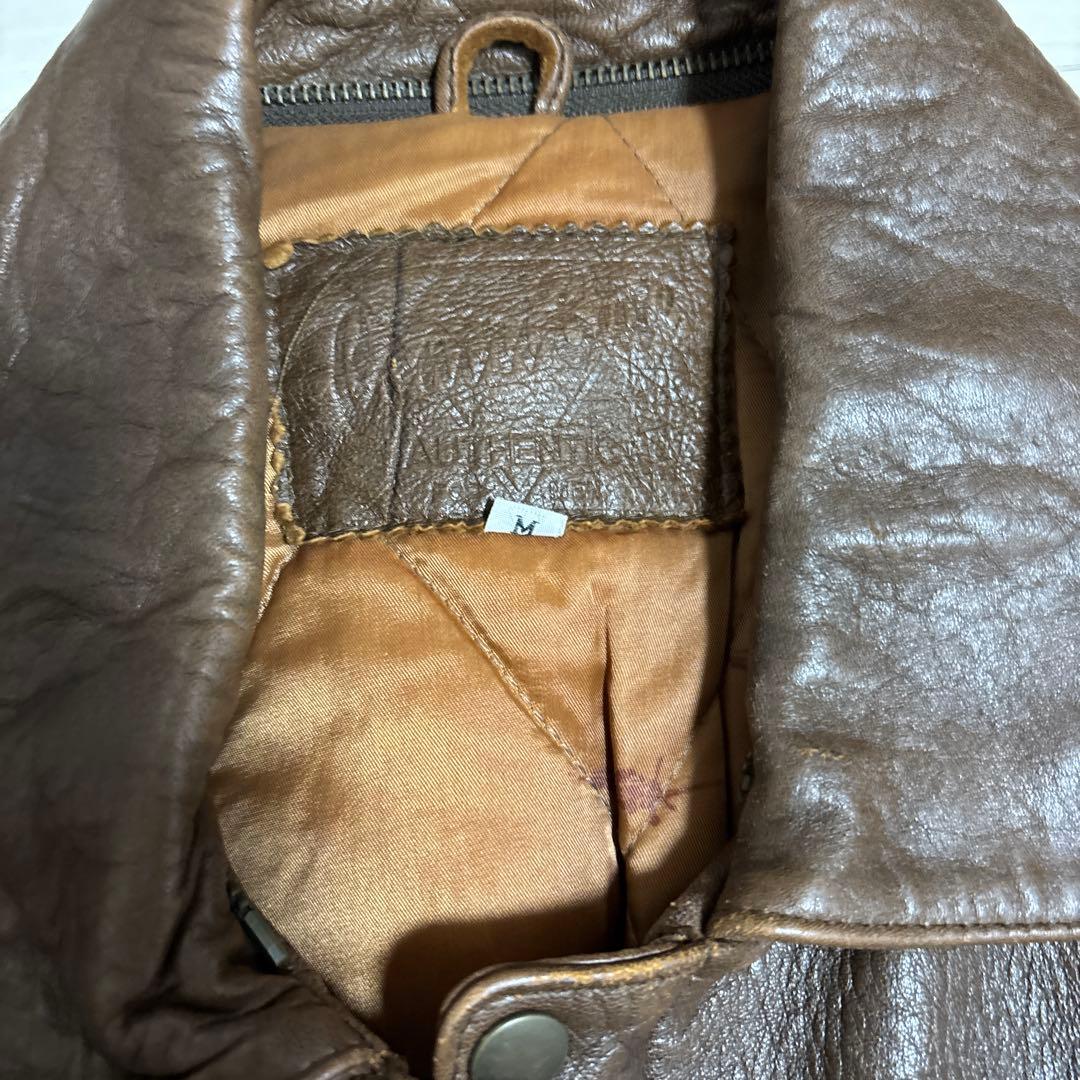 【早い者勝ち】ブラウンレザー MA-1ジャケット Mサイズ