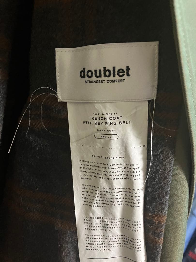 T*T様 超激レア Doublet 18AW トレンチコート キーホルダー 玉虫