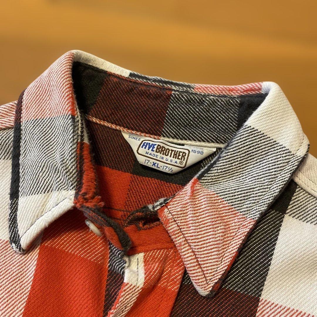 80s FIVE BROTHER ネルシャツ USA製