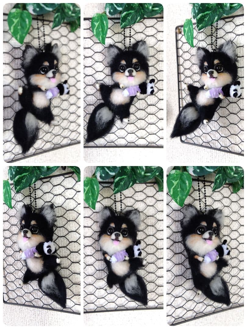 羊毛フェルト　チワワ 　ブラックタン