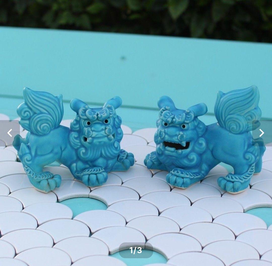 MKCAFE　琉球ブルーシーサー　琉球ブルーシーサー中　（ペア)　シーサー