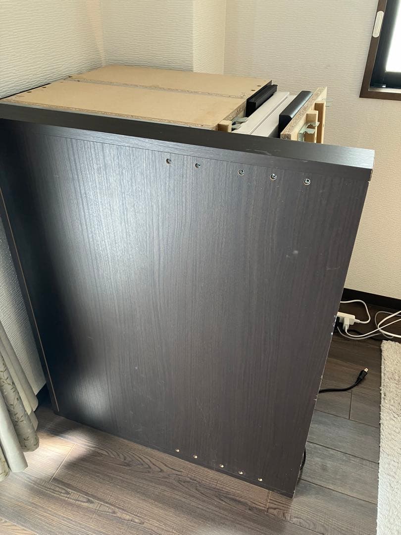 NITORI ベッドフレームシングル・ダークブラウン色 収納2口＋コンセント付き