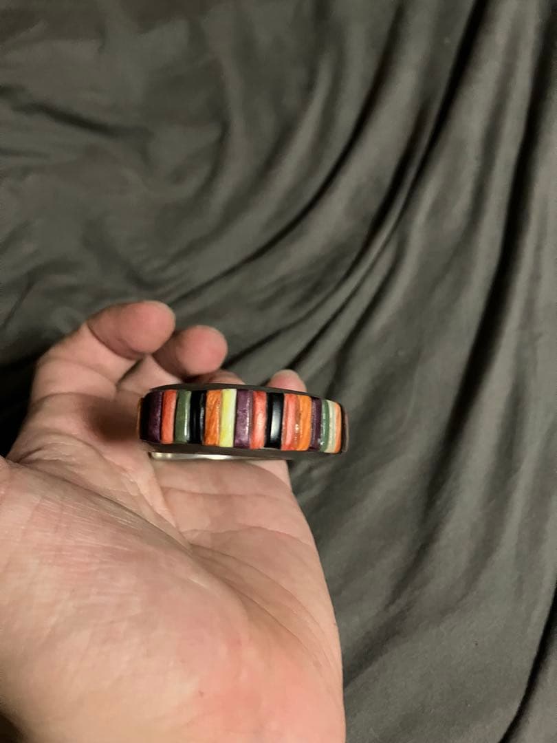 レイアダカイ　インレイバングル　インディアンジュエリー　リング　ネイティブ