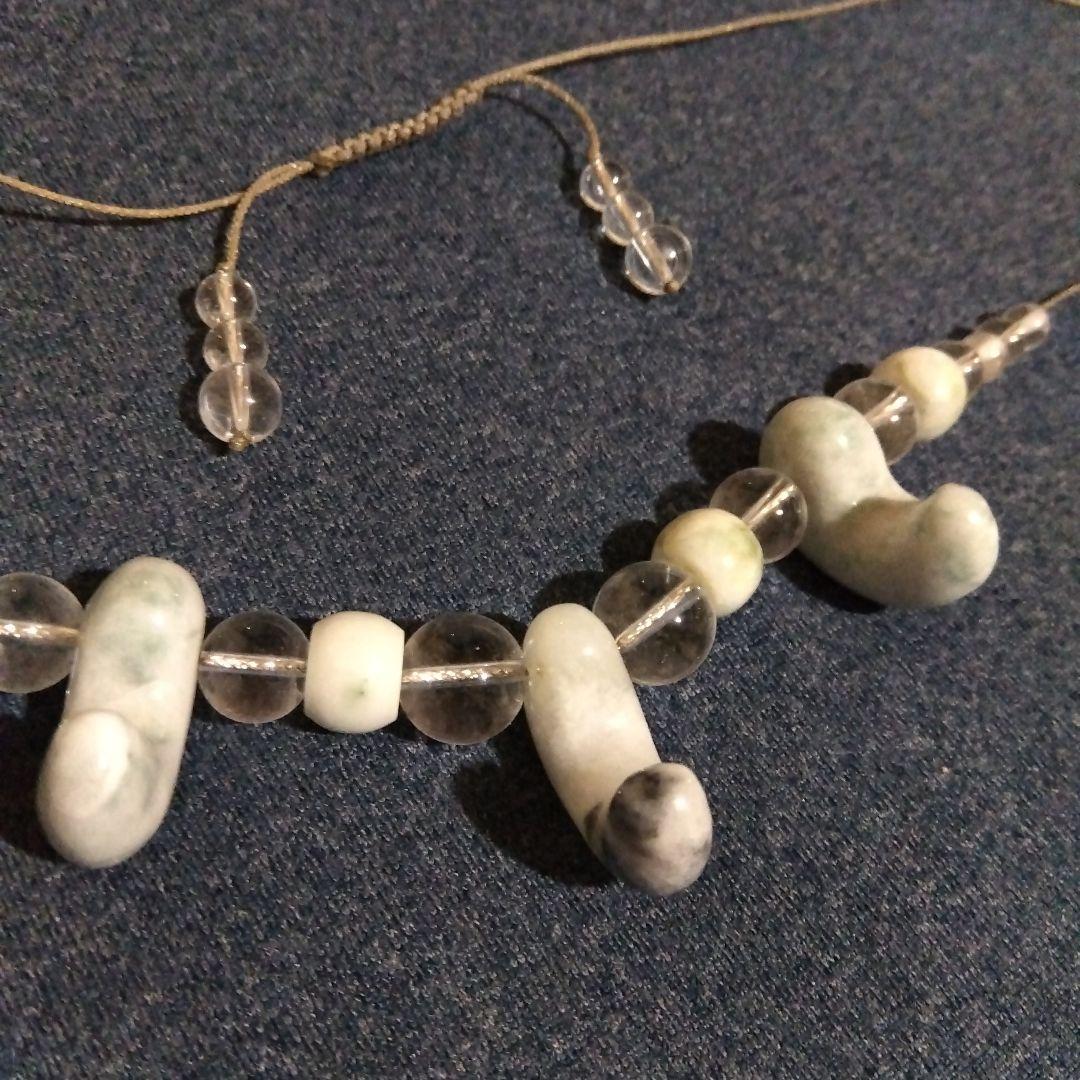 ハンドメイド糸魚川翡翠ロウカンクリスタルネックレス