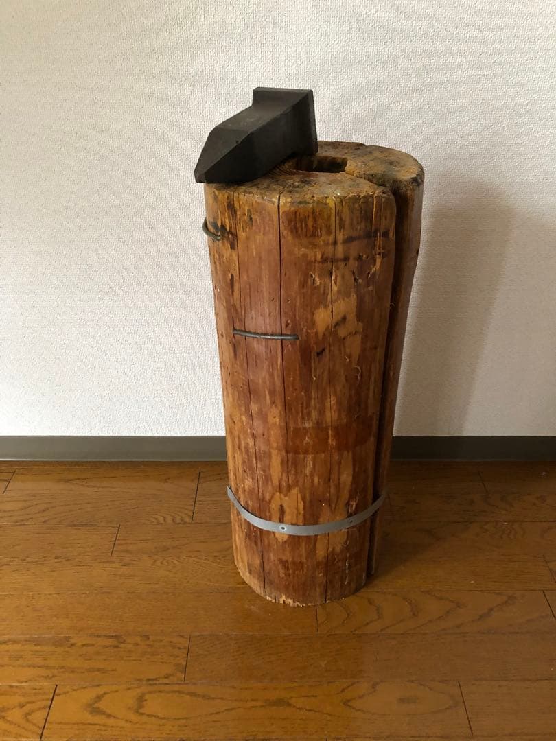 彫金　金床ヴィンテージ土台の丸太