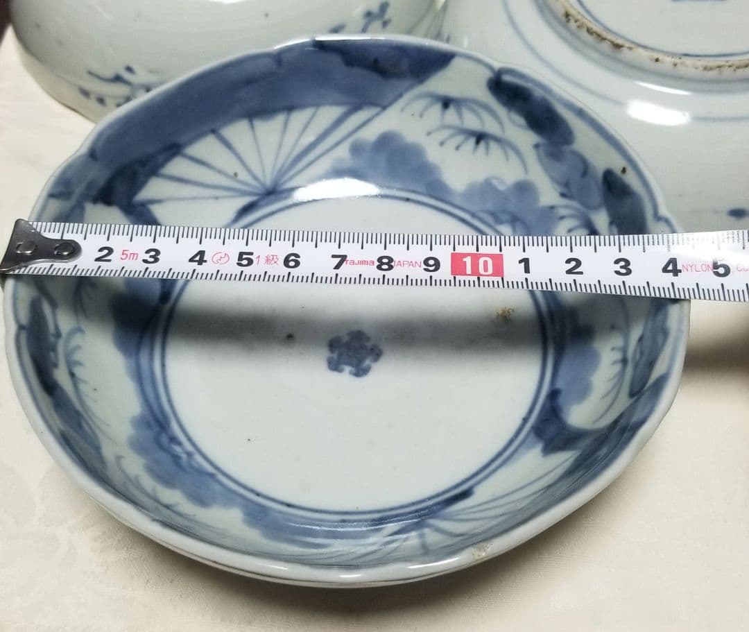 古伊万里 藍柿 松竹梅文 江戸中期 元禄 1688年-1704年頃4鉢