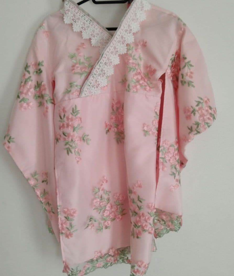 キャサリンコテージ　七五三　ピンク 花柄刺繍 着物ドレス